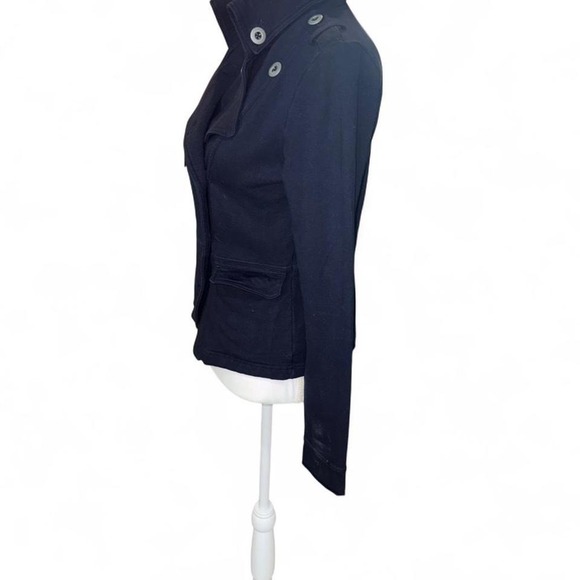 CONVERSE NAVY BLUE DISTRESSED DOUBLEBREASTED MILITARY STYLE JACKET LADIES MEDIUM - Picture 2 of 8